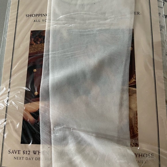 VINTAGE NIP VICTORIA’S SECRET  1992 white stockings medium - Picture 2 of 4